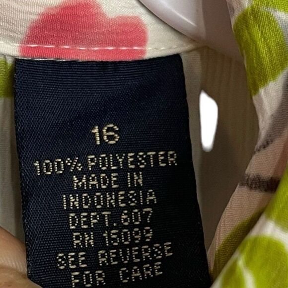 Laura Scott Button Up Blouse Women's 16 Multicolor Floral Print Top Lightweight - Picture 8 of 9